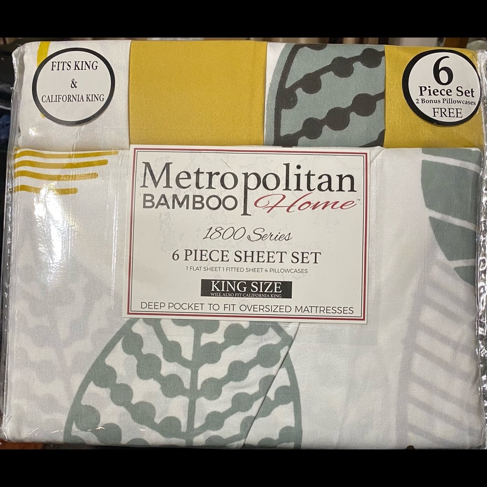 Metropolitan bamboo home 18 series 6pc sheet set